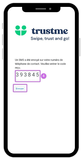 Étape 4 : vérification du numéro par SMS