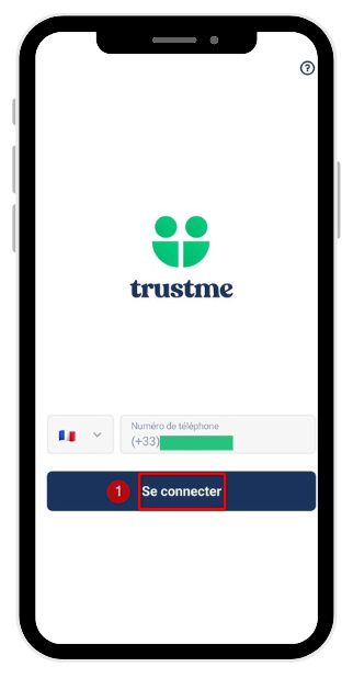Étape 1 : écran de connexion TrustMe
